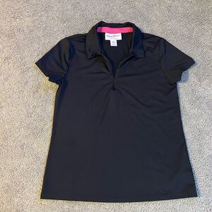 Tommy Bahama Women’s‎ Golf Polo Black Short Sleeve Shirt Top Zip Up Size M
